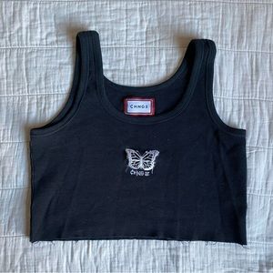 chnge black waffle tank